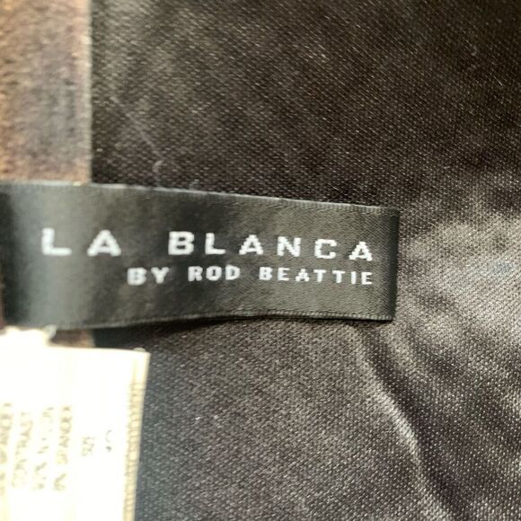 Vintage LaBlanca Bandeau Bikini Swim Top Brown Jewel Detail Summer Essential - Picture 10 of 12